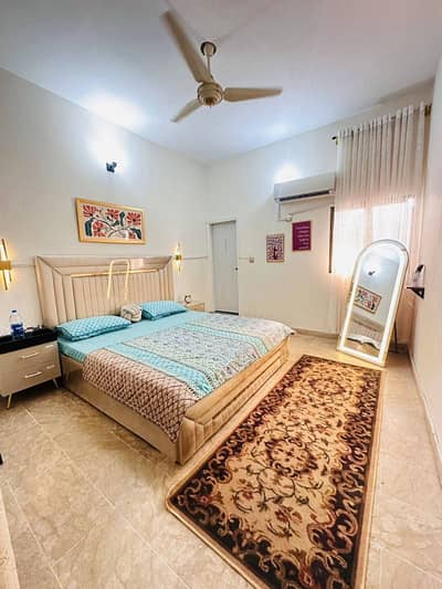 Two bedroom apartment for rent available Gulbug green Islamabadn full furnished apartment
