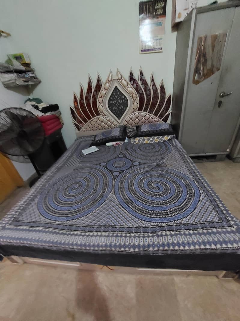bed with side table 0