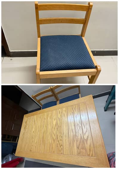 4 seater wooden dining table for sale in excellent condition