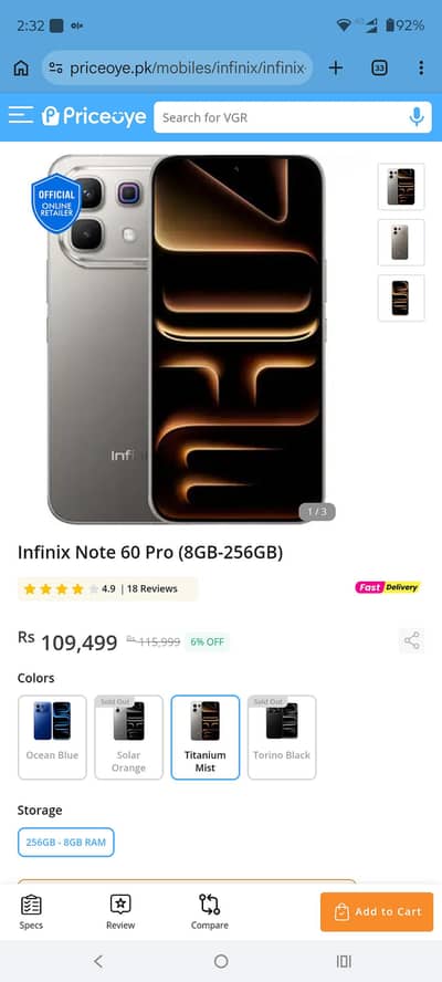 Infinix Note 60 Pro Box Pack