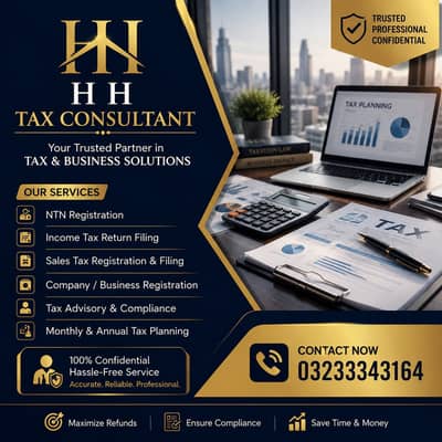 Company Registration | Tax Filer, FBR | Income Tax Return | Sales Tax
