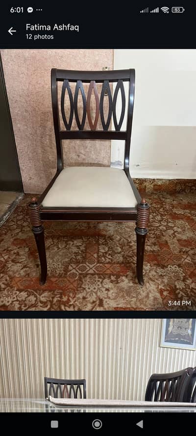dining table with six chairs