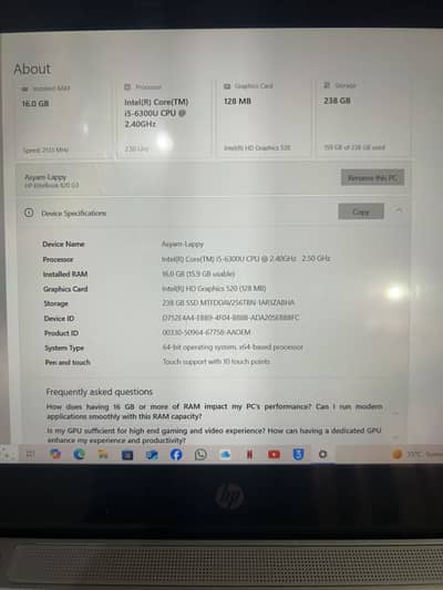 Core i5-6th gen 16/256ssd touch screen