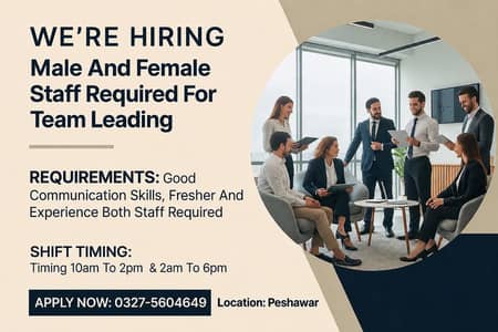 we need staff for team leading team management