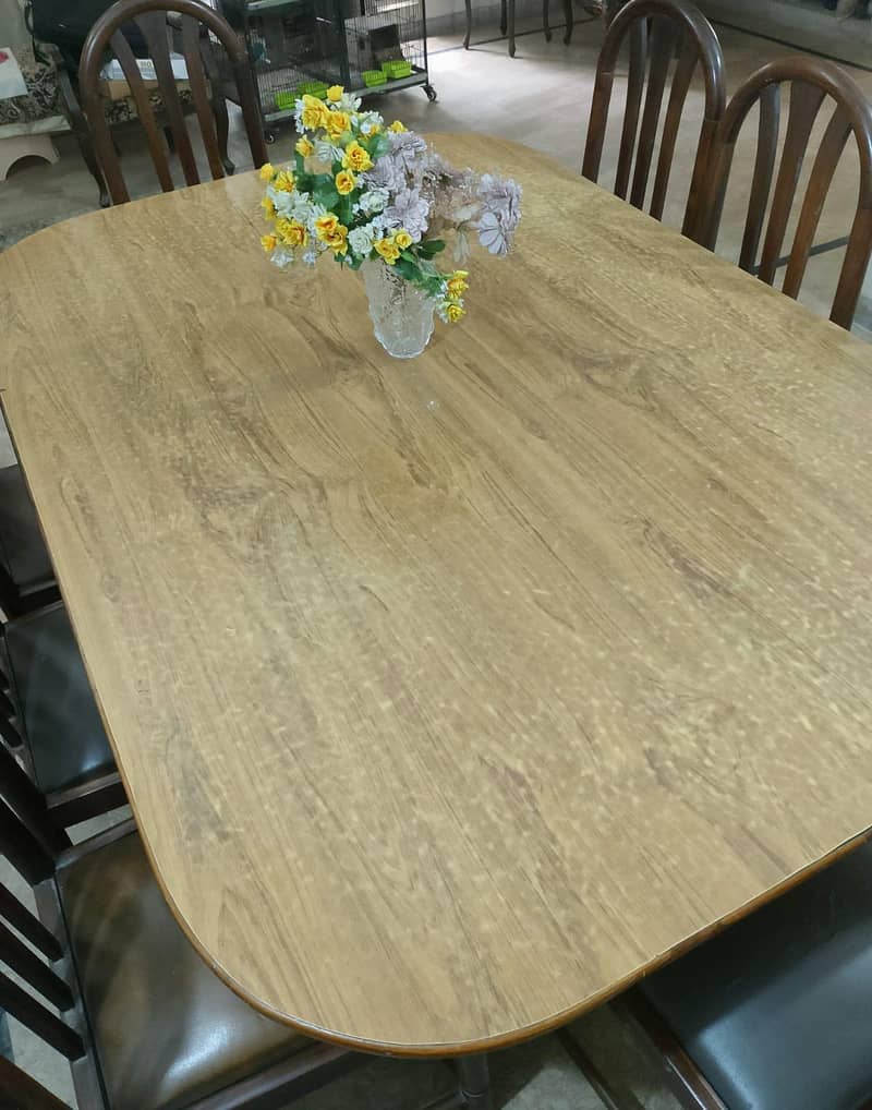 Solid wood dining table with 8 chairs 2