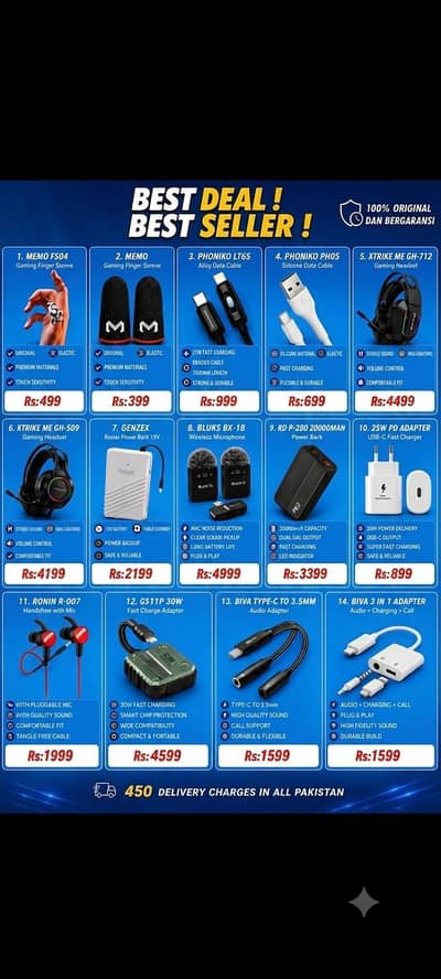 CHARGER , Charging Cables,  Gaming headset  Stock available