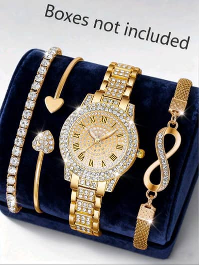 4Pcs Luxury Women's Watch Set