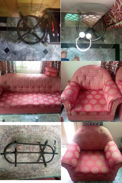 • 3 SOFA SET WITH 3 GLASS TABLE!!