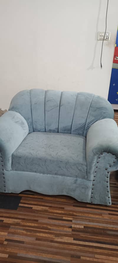 7 seater sofa set light blue colour
