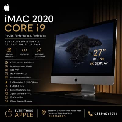 Apple iMac 2020 27” 5K Core i9 Perfect for Graphics and Development