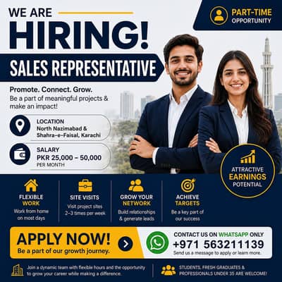 Part-Time Sales Representative – Jobs in Karachi | Urgent Hiring
