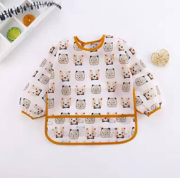 Long-sleeve Soft Bibs for Kids: Washable, Waterproof Art Smock for 1–4 Years
