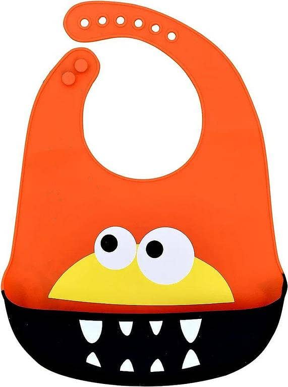 Silicone Baby Bibs Waterproof Feeding Bib With Pocket Unisex Washable Adjustable Stain Resistant Kids Bibs For Girl Boys