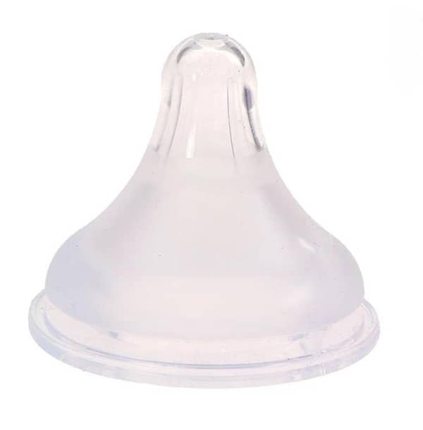 Soft Touch Silicone Nipple - Wide Neck, Double Lock Replacement for Wide Mouth Milk Bottle