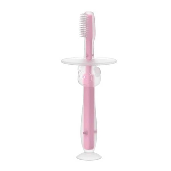 Soft Handle Flexible Silicone Rubber Teether Infant Training Baby Toothbrush