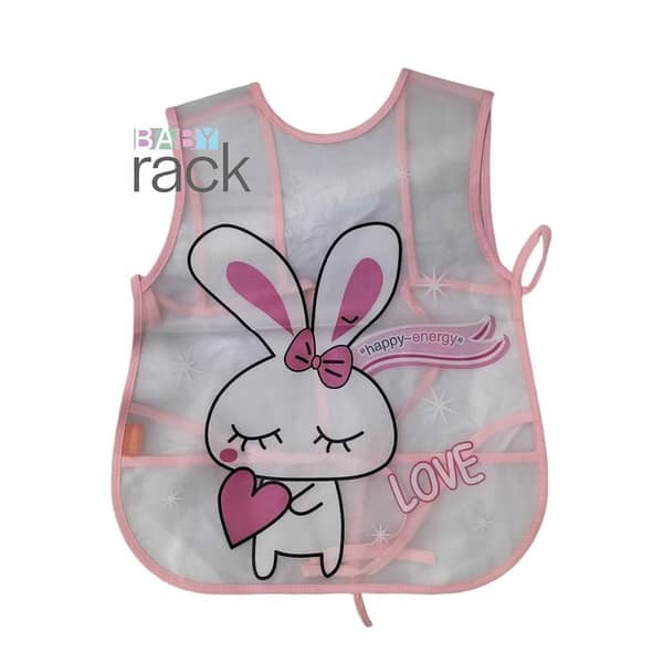 Plastic Feeding Baby Bib Sleeveless–Waterproof Baby Apron with Bib, Food Catcher Pocket with Adjustable