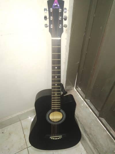 Acoustic Guitar Black with Complete Accessories