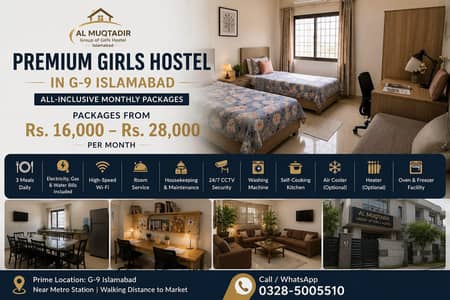 Premium Girls Hostel in G-9 Islamabad | All-Inclusive Monthly Packages