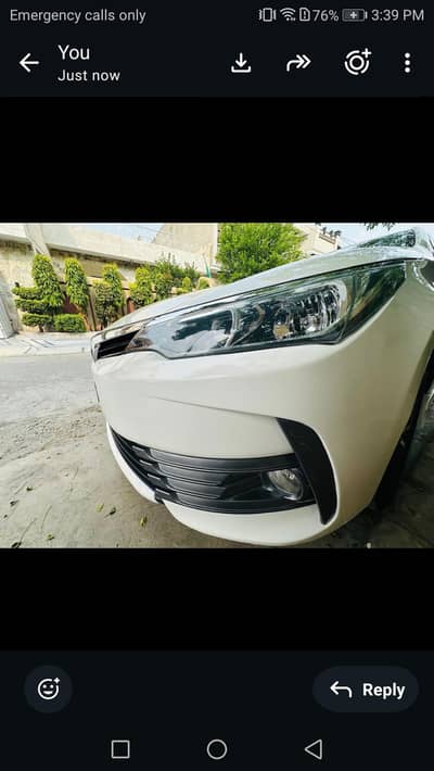 corolla altus original bumper