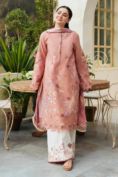 Zara Shahjahan 3 Piece Lawn Suit Heavy Embroidered Festive Collection