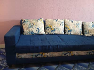 blue colour 7 seater with 2seat seaty jute fabric L