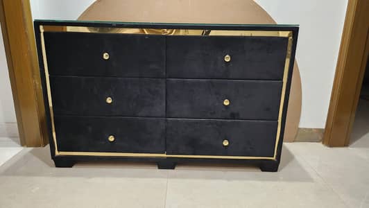 welvet console table 6 drawrs