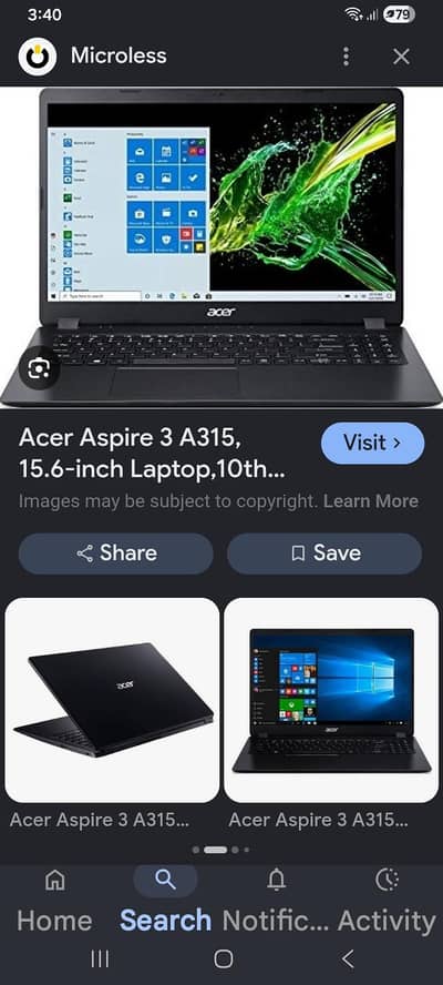 Acer Aspire 3 laptop for sale