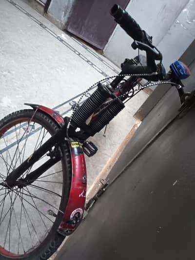 used cycle with seat cover and lights