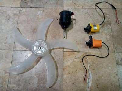 2 DC 12V Water Pump | DC 12V Motor | 5 Blade Fan