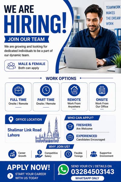 we are hiring male and female for office and online work