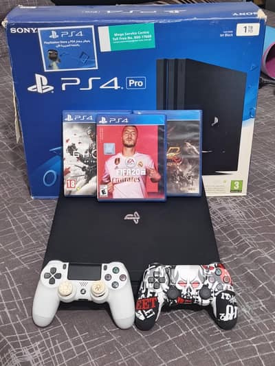 Ps4 PRO 1TB WITH BOX AND GAMES FOR SALE