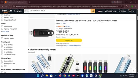 256 GB USB SAND DISK ULTRA 3.1 GEN