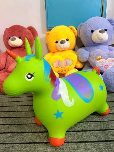 RUBBER horse Large Size 3/4 year baby  ky liyee with music light