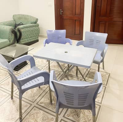 Plastic Chairs & Table for Sale