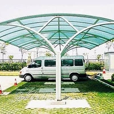 tensile shades - Car parking shades- Fiber glass sheet - fiber sheets
