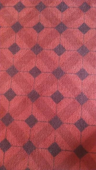 3 Months Used Commercial Geometric Carpet | Terracotta Red | Heavy Dut