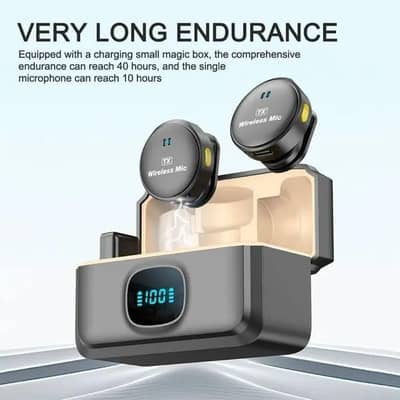 Wireless Dual Microphone with Charging Case | Type-C | Noise Reduction