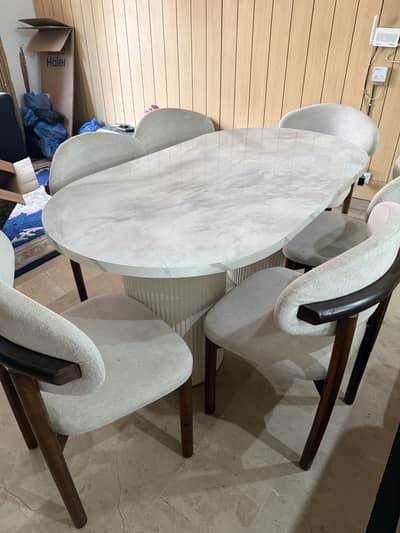 Modern cream and white dining set