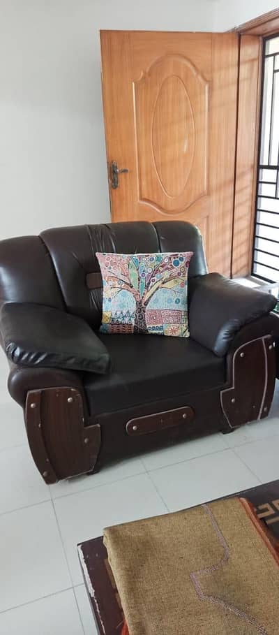 Leather Poshish Wooden Sofa