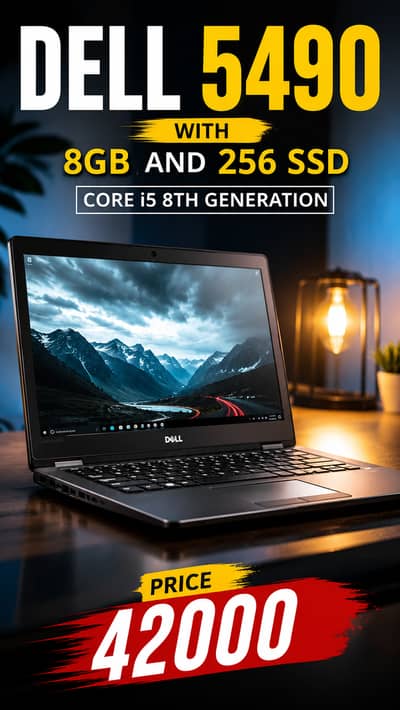 Dell 5490 i5 8th gen , 8gb , 256ssd