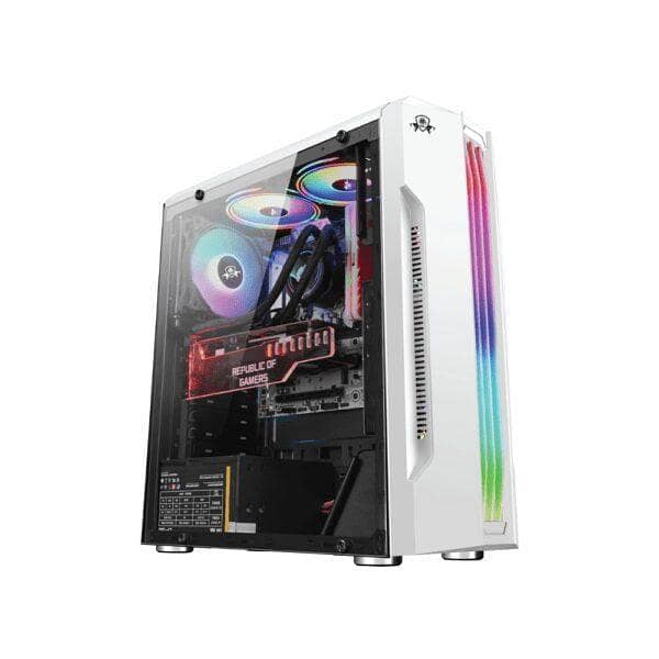HUNTING BLACK GAMING PC CASE WITH 3RGB FRONT RGB STRIP