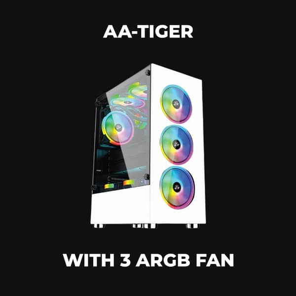 CRACKER GAMiNG PC CASE WHiTE WiTH AA-111 RGB FAN