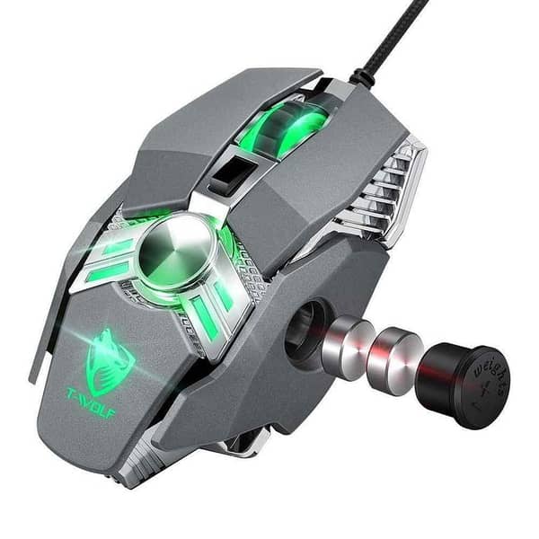 T-WOLF V10 Warrior Silver RGB Gaming Mouse
