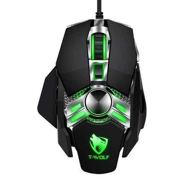 T-WOLF V10 Warrior Black RGB Gaming Mouse