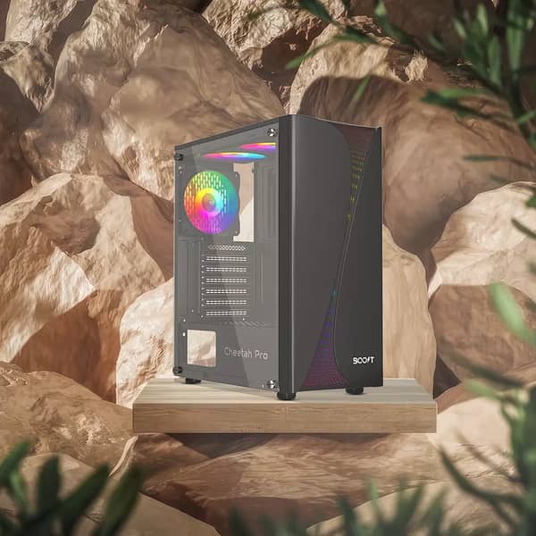 BOOST CHEETAH Pro GAMiNG PC CASE BLACK WiTH 3 RGB FAN