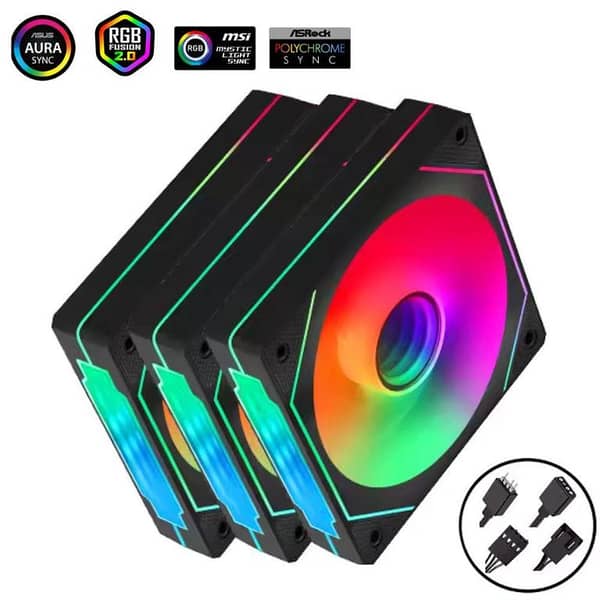 VORTEX ENiGMA iNFiNiTY ARGB FAN WITH REMOTE & HUB 3 Fan KiT