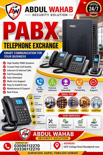 PABX Telephone Exchange with complete setup