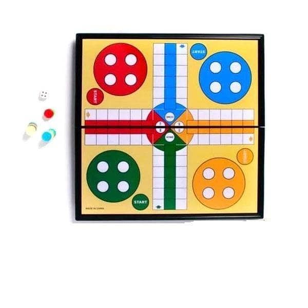 New Folding Magnetic LUDO game for Kids play Fun (3 games in 1) - 8 X 8 Inches Ludo Magnetic Board Game Set, Folding and Light-Weight for Carrying, Gift for All Age
