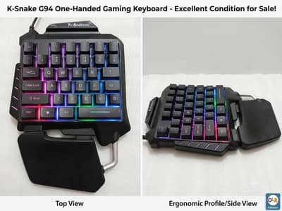 One Hand Gaming Keyboard K-Snake G92 (RGB Mechanical Feel)