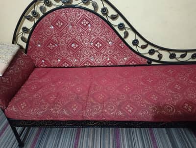 04 seater iron sofa , iron dewan and iron glass table